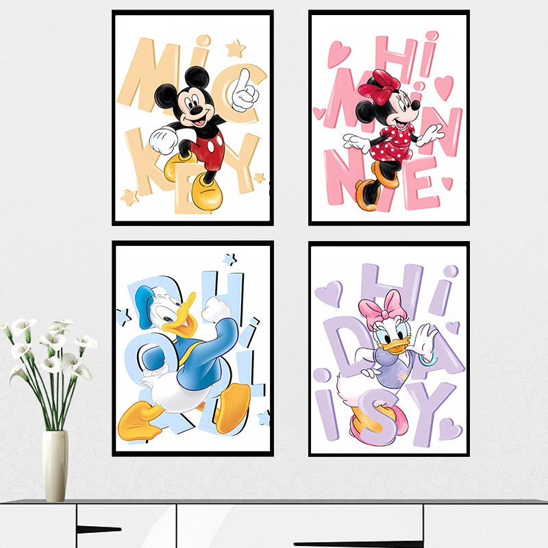 Canvas painting 4 piece set -Cartoon（30x40cm ）