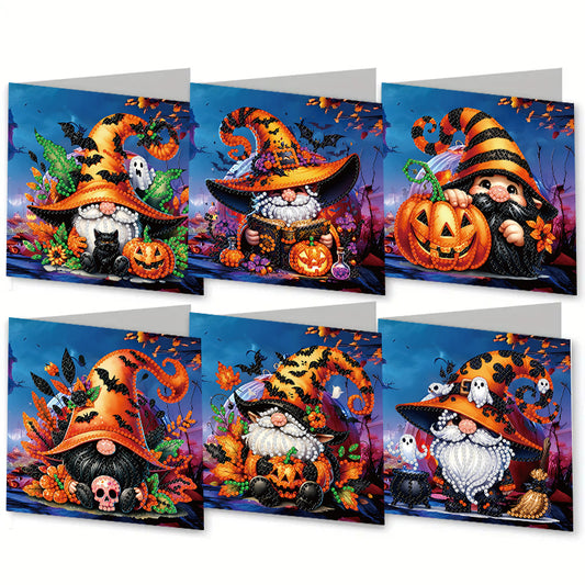 6 Pcs Set DIY Diamond Painting Cartoon Greeting Cards