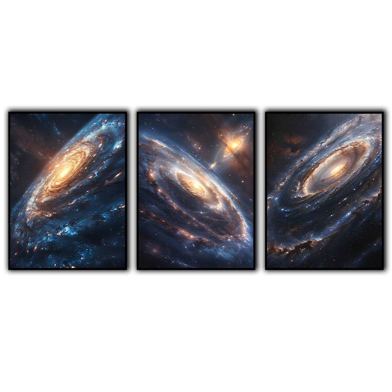 Canvas painting 3 piece set  -Starry Sky（40x60cm）