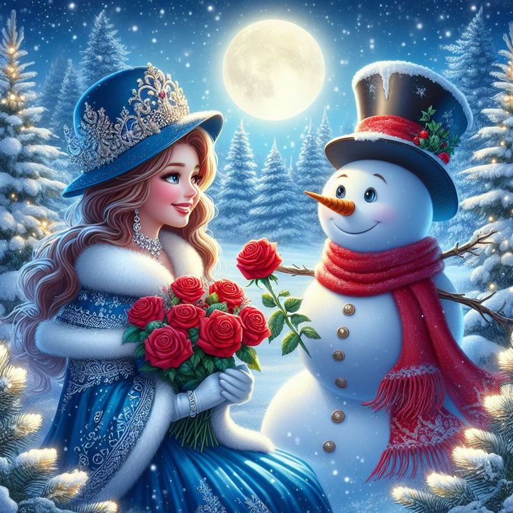 Luxury AB Velvet Diamond Painting Kit -Snowman