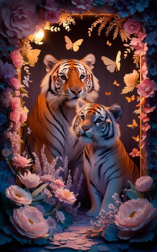 Luxury AB Velvet Diamond Painting Kit -Tiger