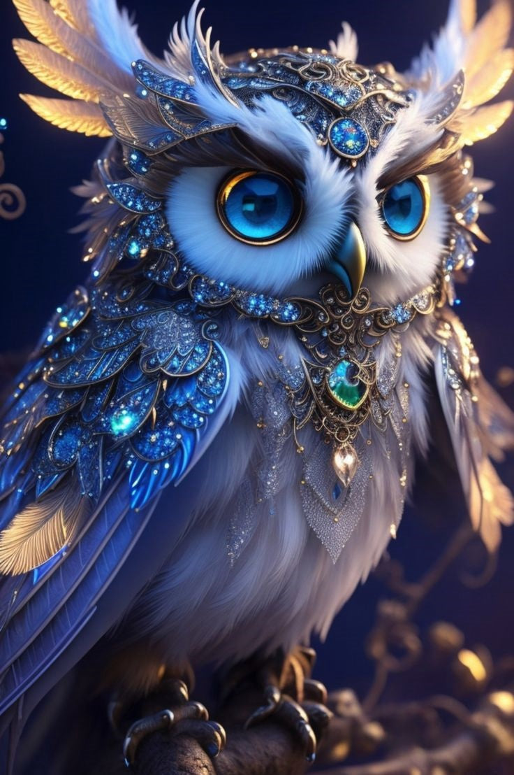 Luxury AB Velvet Diamond Painting Kit -Owl