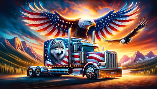 Luxury AB Velvet Diamond Painting Kit -Eagle truck