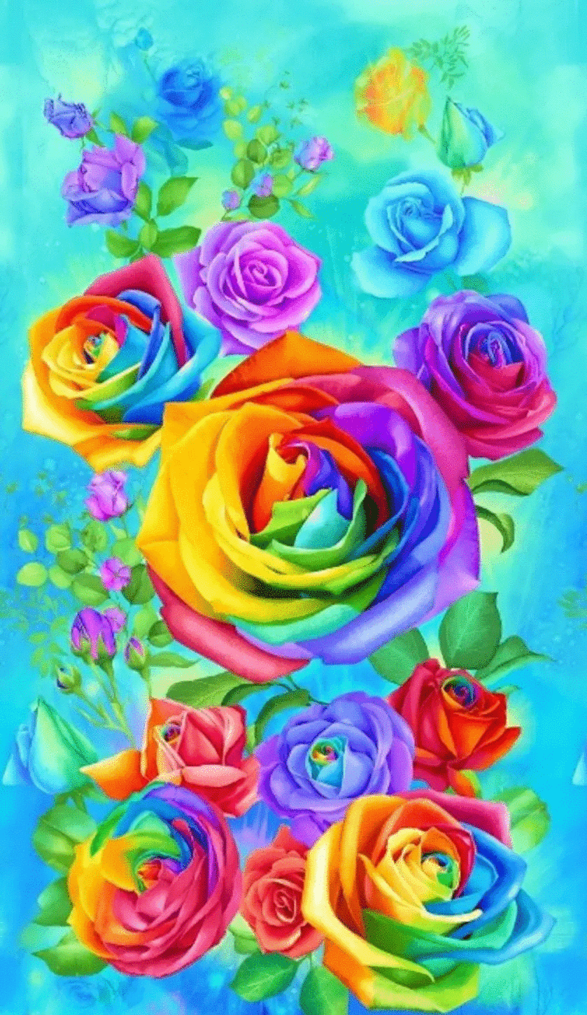 Luxury AB Velvet Diamond Painting Kit -  Colorful roses