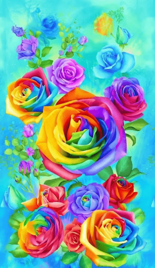Luxury AB Velvet Diamond Painting Kit -  Colorful roses