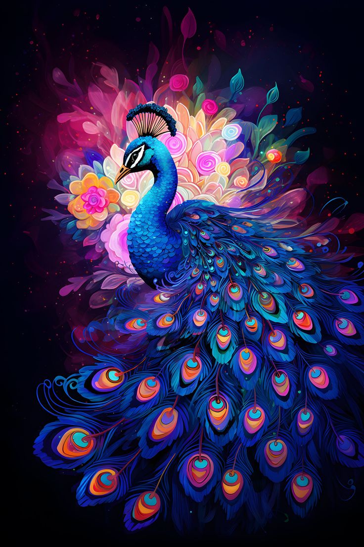 Luxury AB Velvet Diamond Painting Kit -Peacock