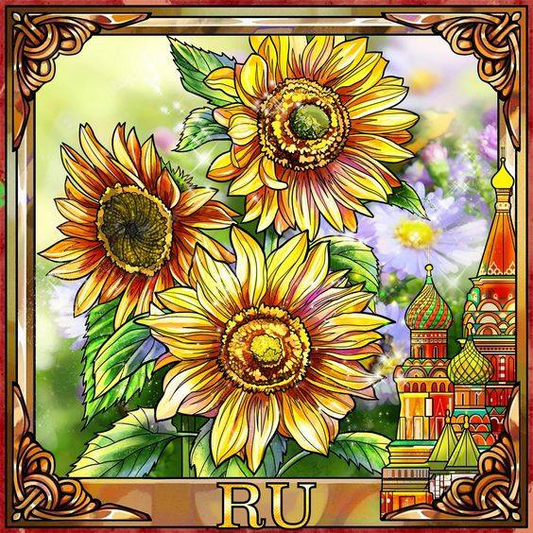 Luxury AB Velvet Diamond Painting Kit -  Sunflower