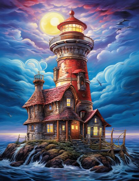 Luxury AB Velvet Diamond Painting Kit -Lighthouse