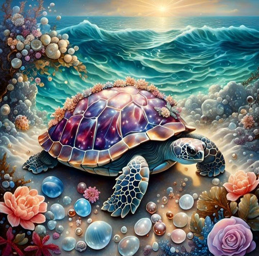 Luxury AB Velvet Diamond Painting Kit -Sea turtle