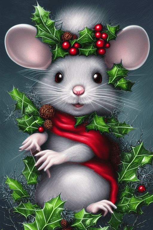 Luxury AB Velvet Diamond Painting Kit -Christmas Mouse