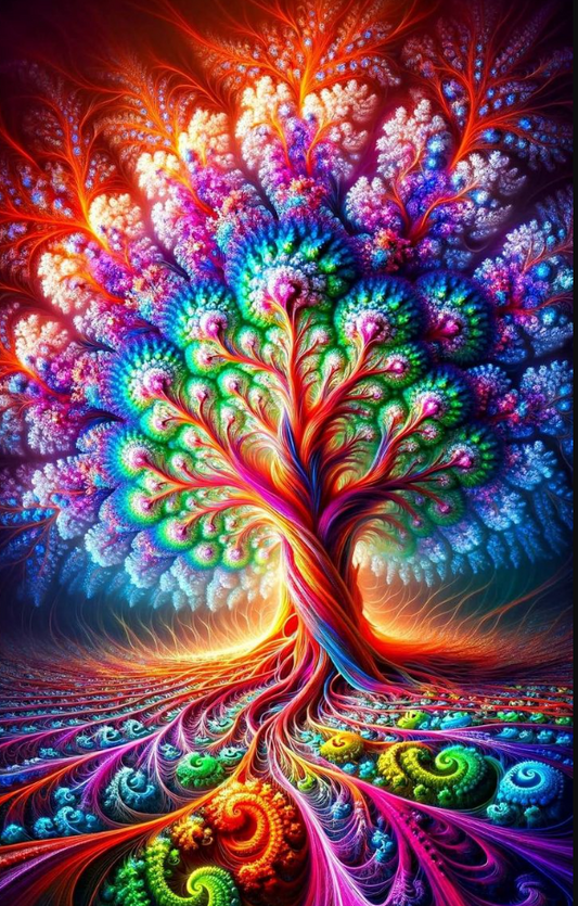 Free AB  Diamond Painting  | Colorful tree of life