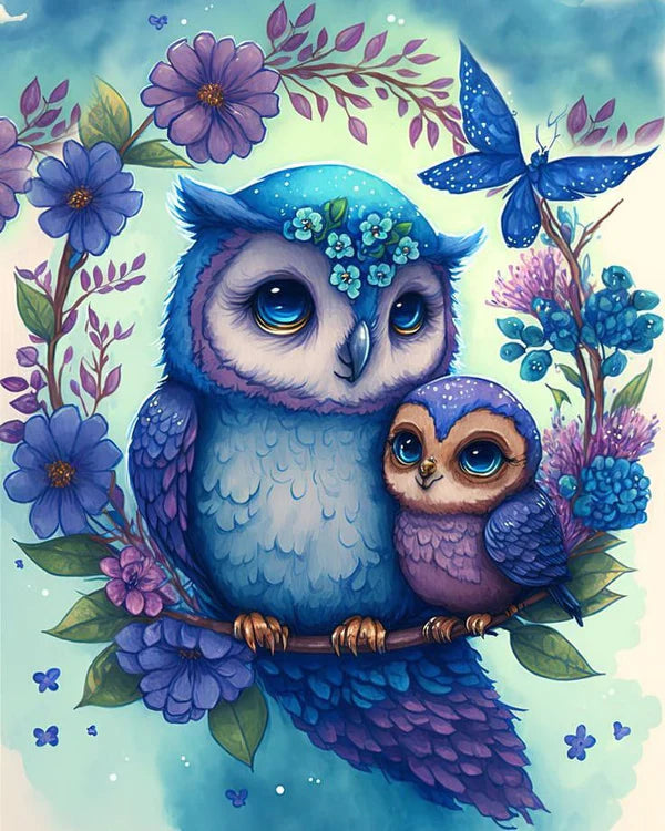 Luxury AB Velvet Diamond Painting Kit -Owl