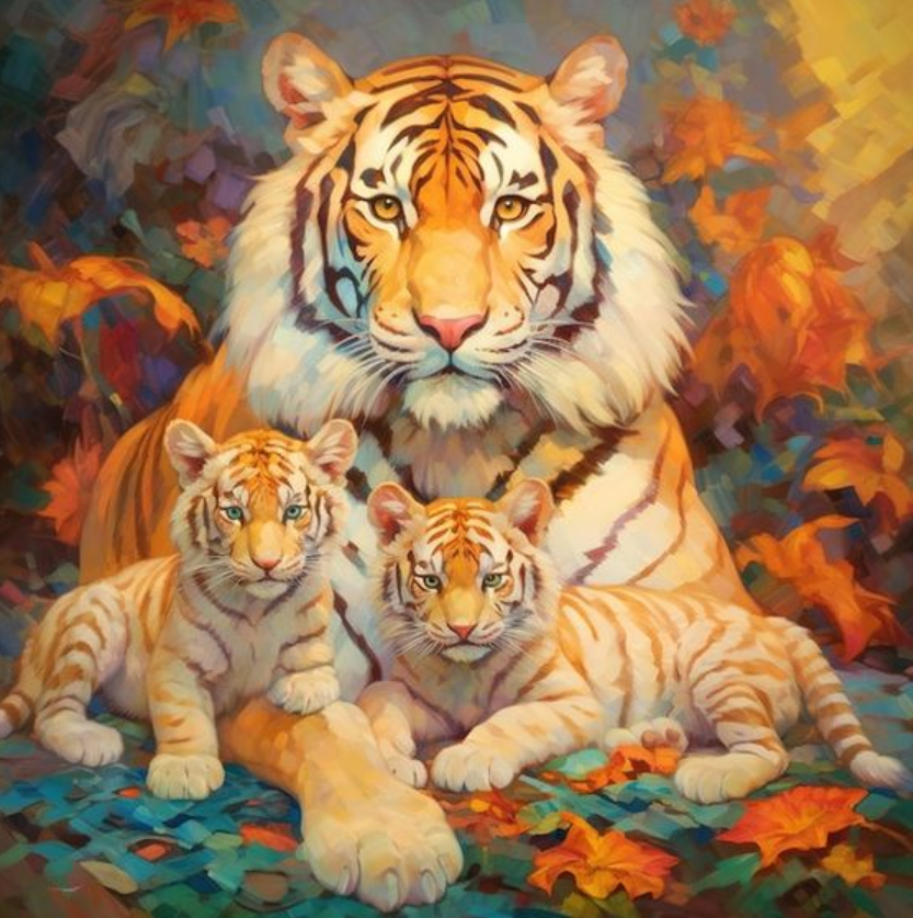 Luxury AB Velvet Diamond Painting Kit -Tiger