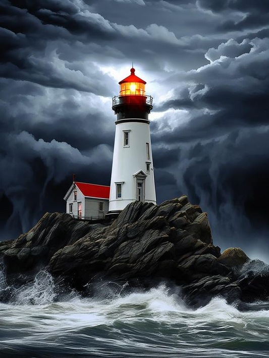 Luxury AB Velvet Diamond Painting Kit -Lighthouse