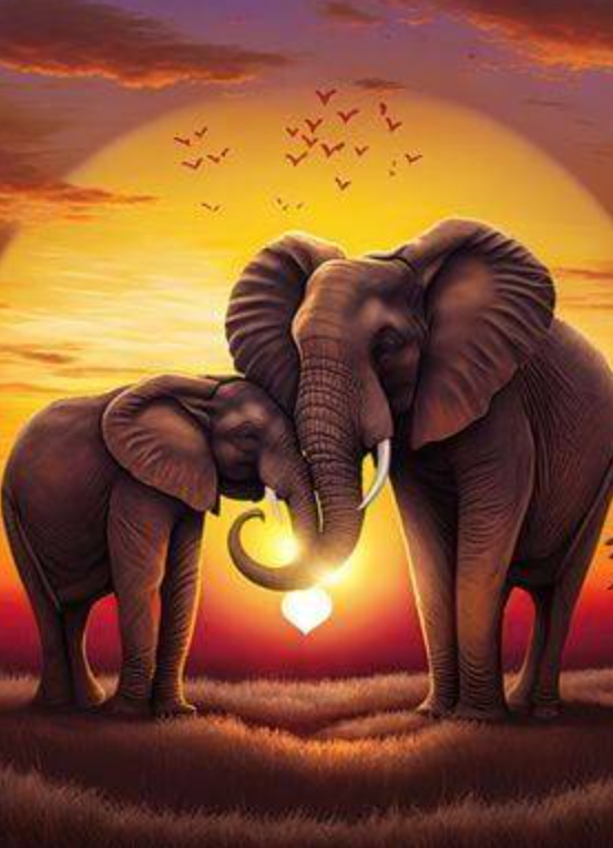 Luxury AB Velvet Diamond Painting Kit -Elephant