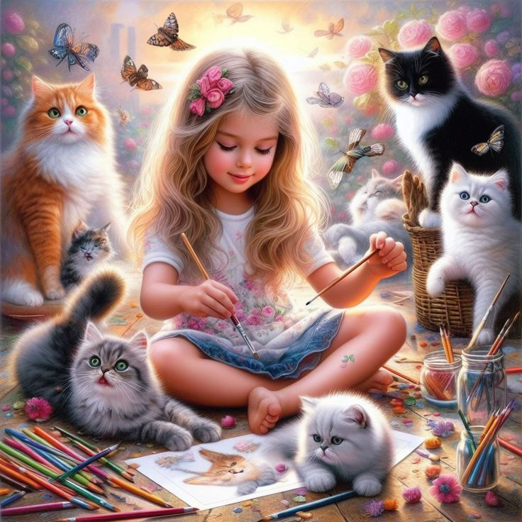 Luxury AB Velvet Diamond Painting Kit -Cute little girl