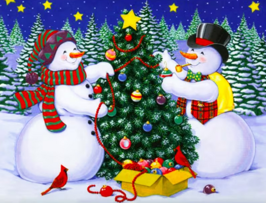 Luxury AB Velvet Diamond Painting Kit -Christmas Snowman