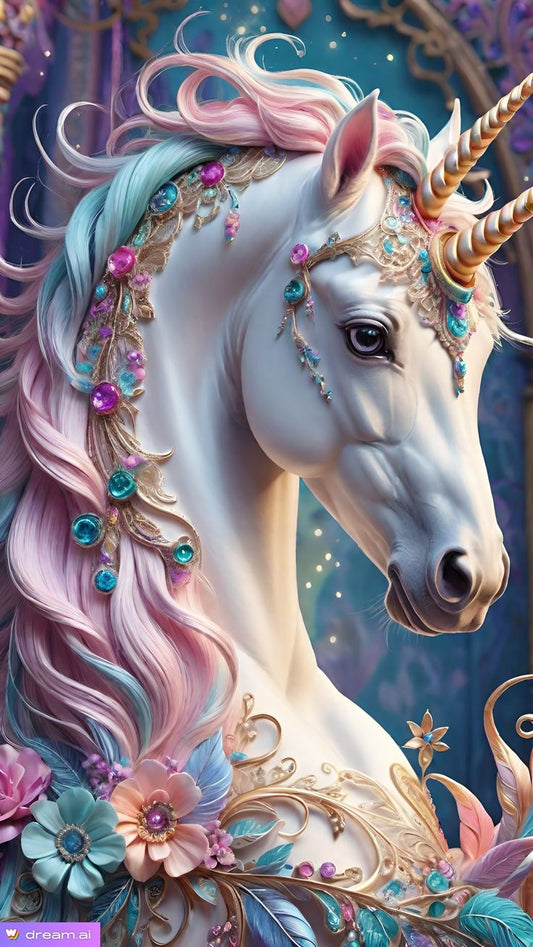 Luxury AB Velvet Diamond Painting Kit -Unicorn