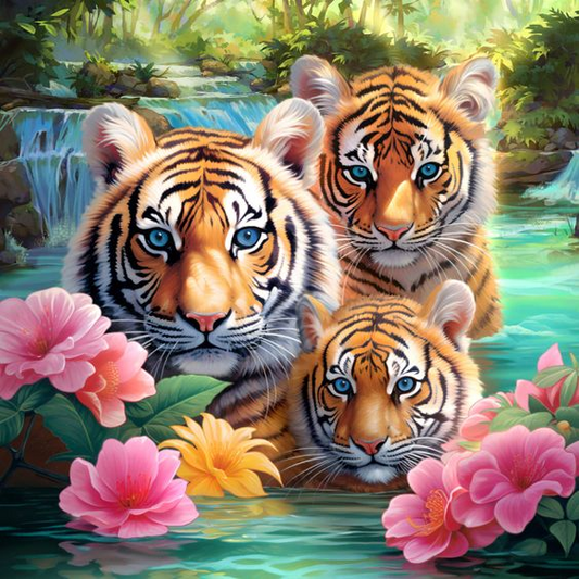 Luxury AB Velvet Diamond Painting Kit -Tiger