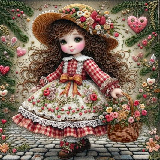 Luxury AB Velvet Diamond Painting Kit -Cute girl