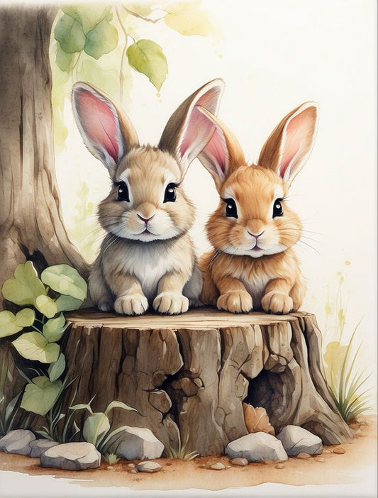 Luxury AB Velvet Diamond Painting Kit -Rabbit