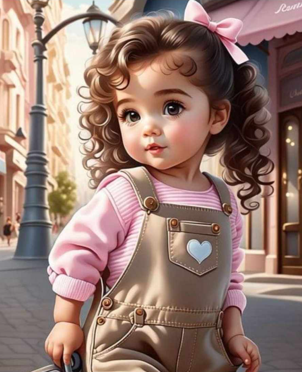 Luxury AB Velvet Diamond Painting Kit -Cute Girl