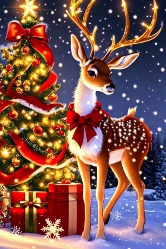 Luxury AB Velvet Diamond Painting Kit -Christmas deer