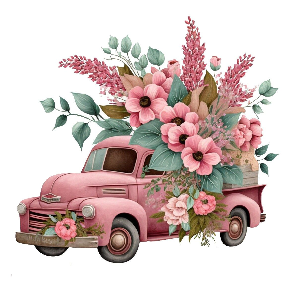 Luxury AB Velvet Diamond Painting Kit -  Flower truck