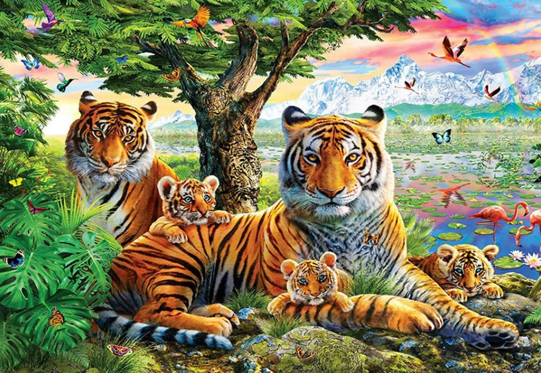 Luxury AB Velvet Diamond Painting Kit -Tiger