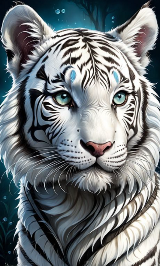 Luxury AB Velvet Diamond Painting Kit -White Tiger