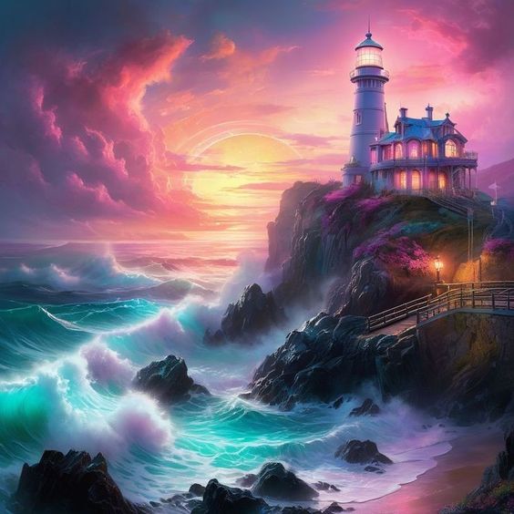 Luxury AB Velvet Diamond Painting Kit -Lighthouse