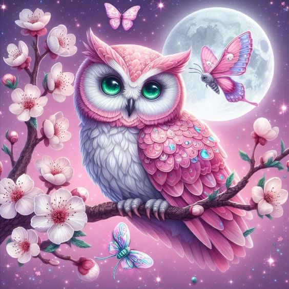 Luxury AB Velvet Diamond Painting Kit -Owl