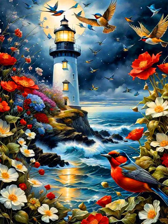 Luxury AB Velvet Diamond Painting Kit -Lighthouse