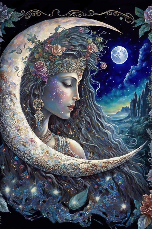 Luxury AB Velvet Diamond Painting Kit -Moon Goddess