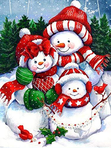 Luxury AB Velvet Diamond Painting Kit -Snowman family