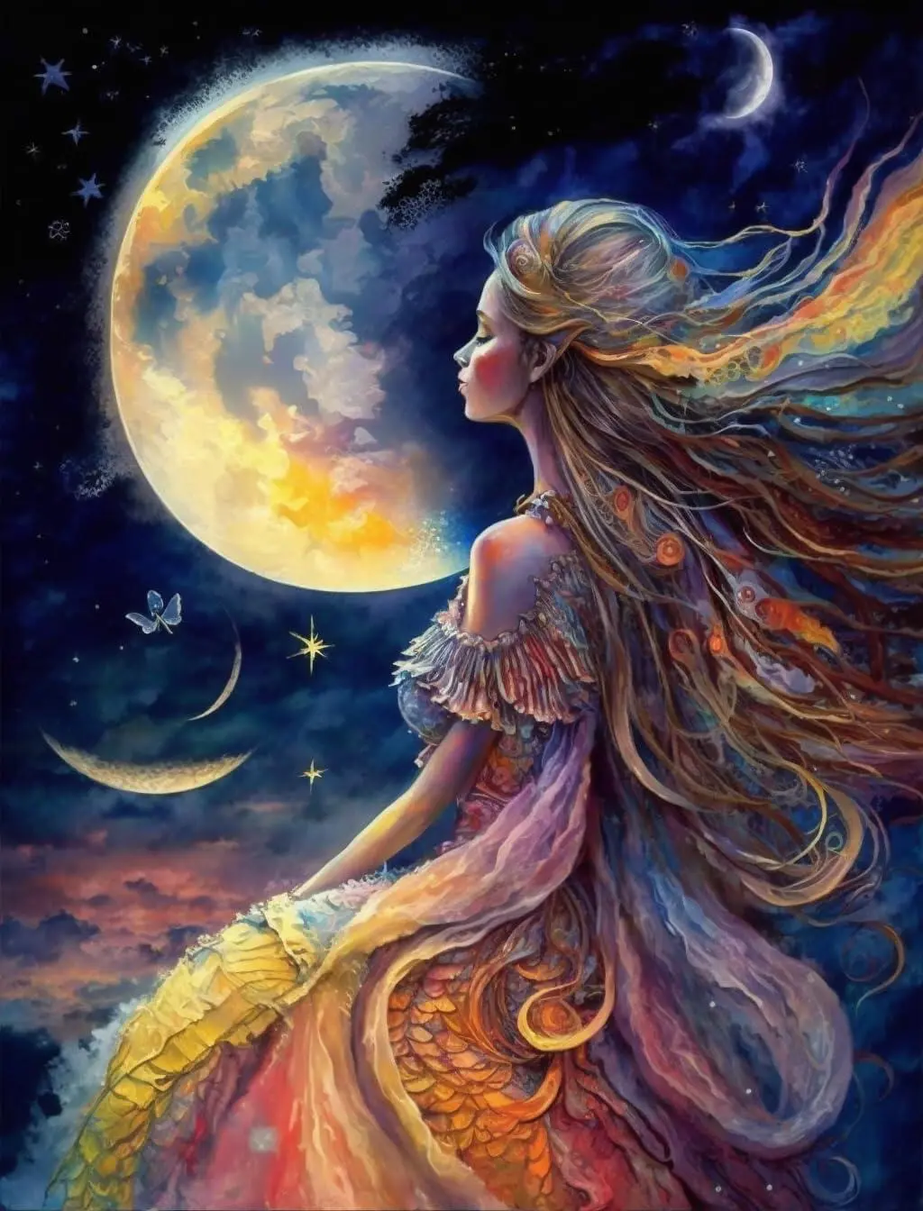 Luxury AB Velvet Diamond Painting Kit -Moon Goddess