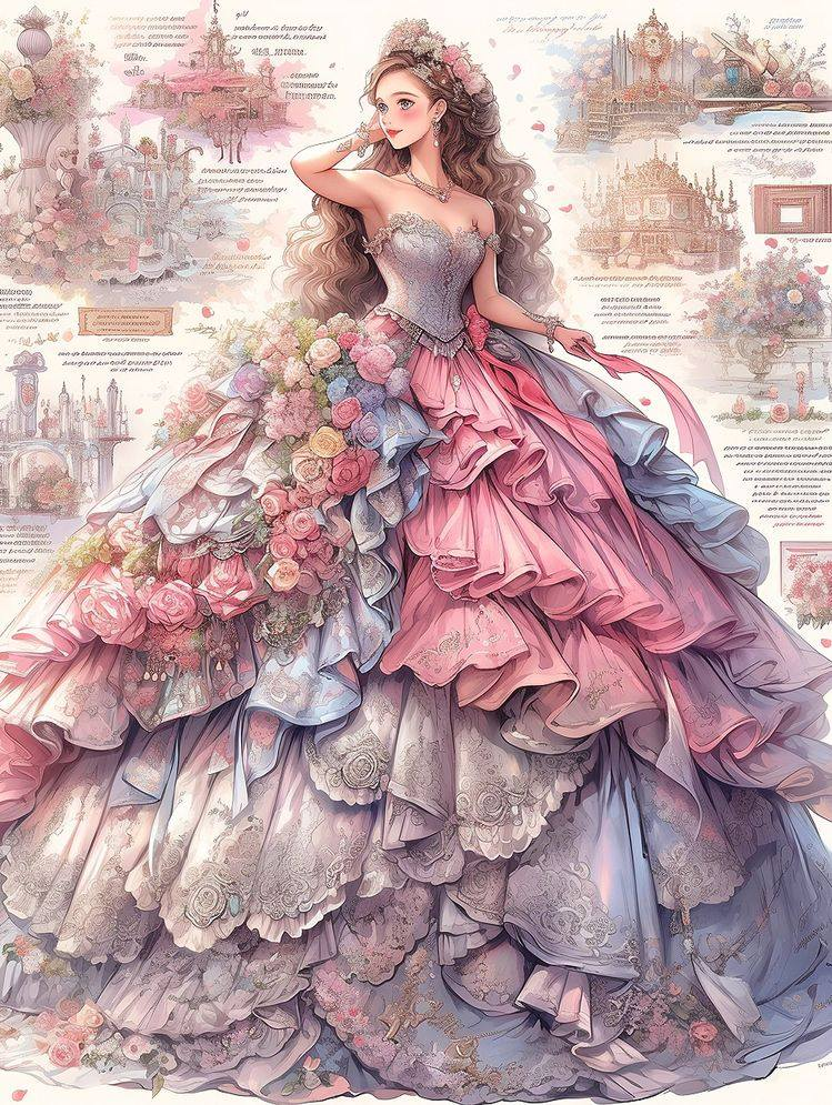 AB Velvet Diamond Painting -  Flower princess