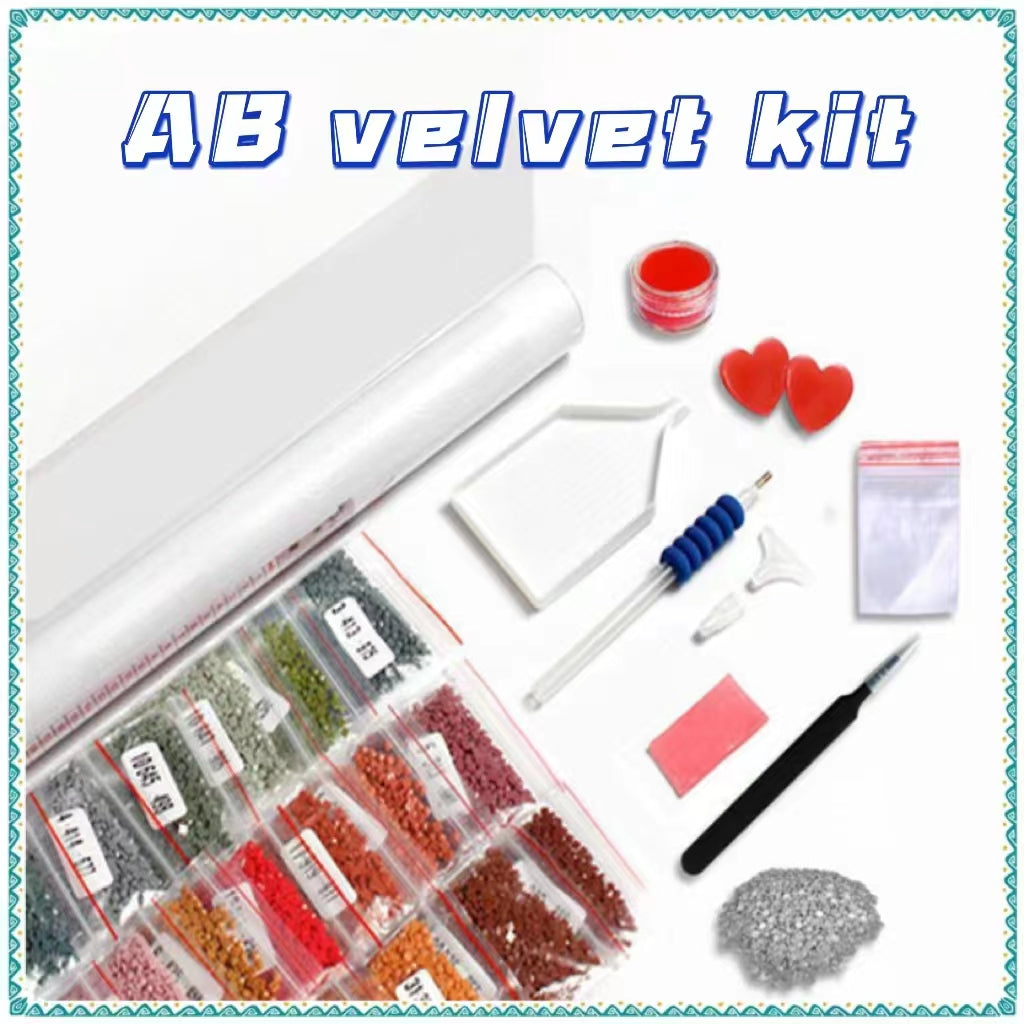 Luxury AB Velvet Diamond Painting Kit - Valentine's Day Gnome