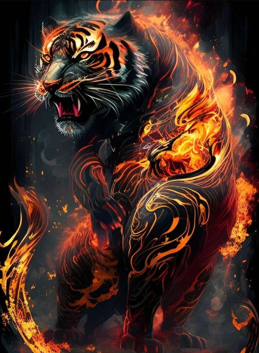 Diamond Painting - Flame tiger