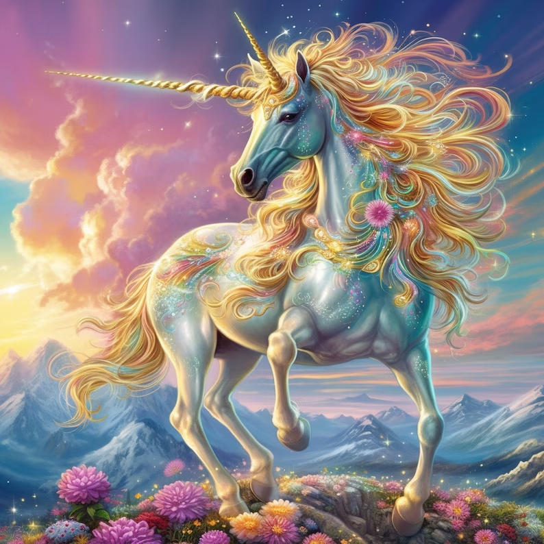 Luxury AB Velvet Diamond Painting Kit -Unicorn