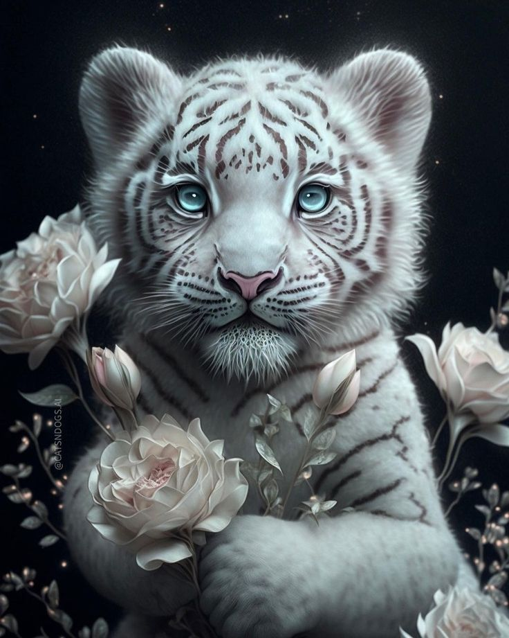 Luxury AB Velvet Diamond Painting Kit -White Tiger