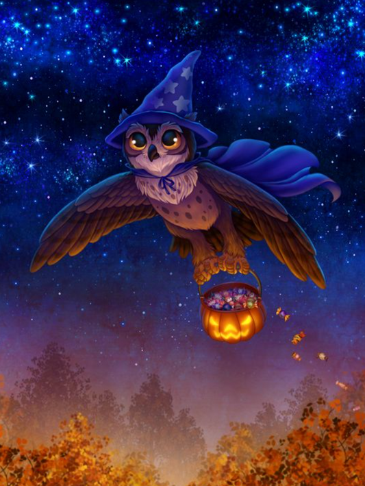 Luxury AB Velvet Diamond Painting Kit -Halloween Owl