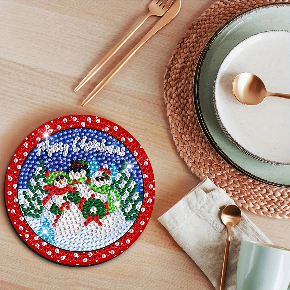 8 pcs set DIY Special Shaped Diamond Painting Coaster | Christmas（no holder）