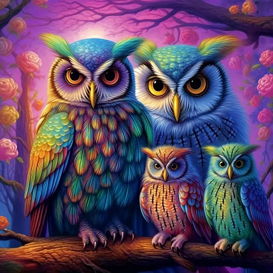 Luxury AB Velvet Diamond Painting Kit -Owl