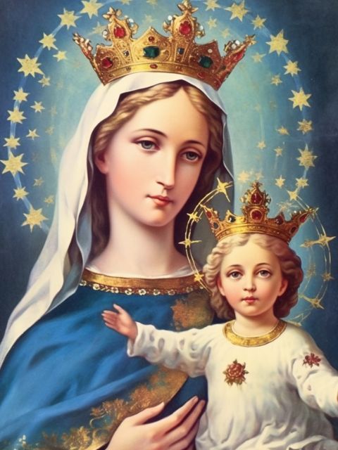 Luxury AB Velvet Diamond Painting Kit -Virgin Mary and Jesus