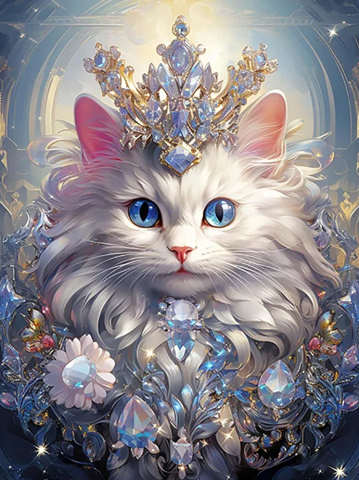 Luxury AB Velvet Diamond Painting Kit -Princess Cat