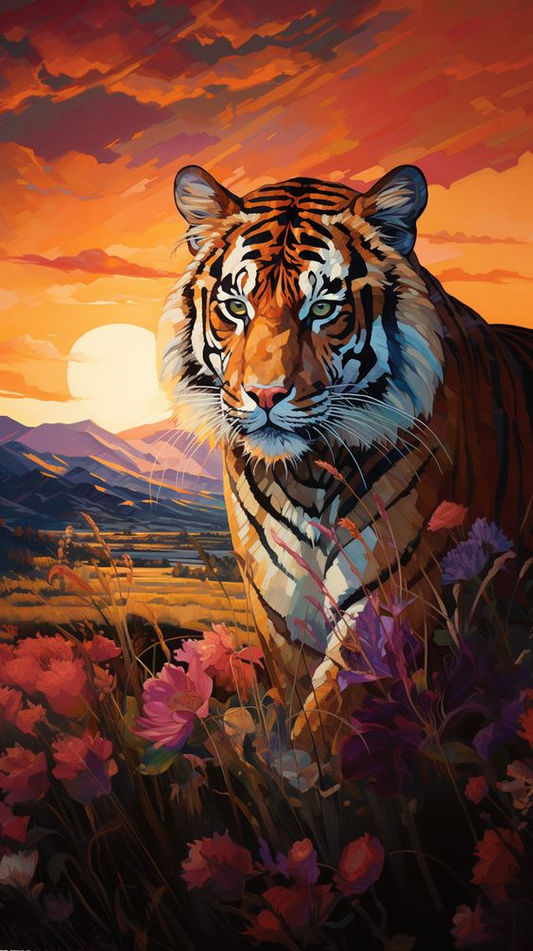 Luxury AB Velvet Diamond Painting Kit -Tiger