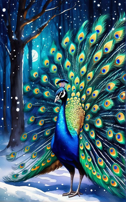 Luxury AB Velvet Diamond Painting Kit -Peacock