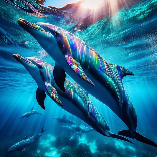 Luxury AB Velvet Diamond Painting Kit -Dolphin