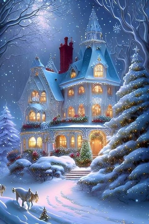 Luxury AB Velvet Diamond Painting Kit -Christmas Castle